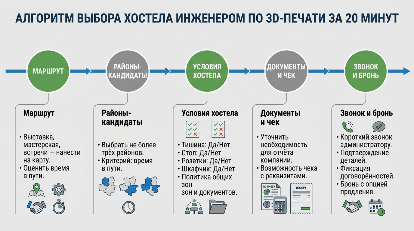 Алгоритм выбор хостела за 20 минут
